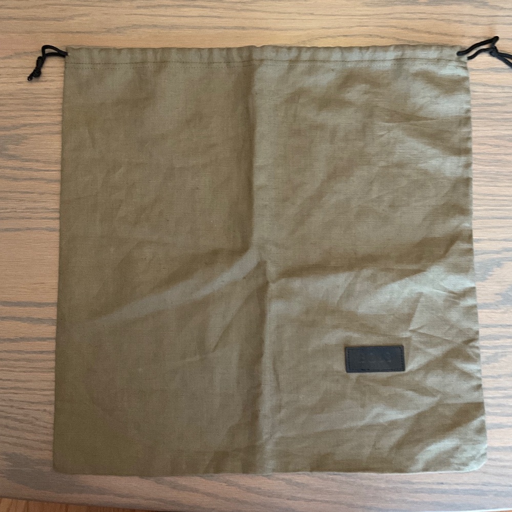 BOSS HUGO BOSS DRAWSTRING DUST BAG.  STITCHED DOWN MIDDLE..  15.5” H X 15”W.